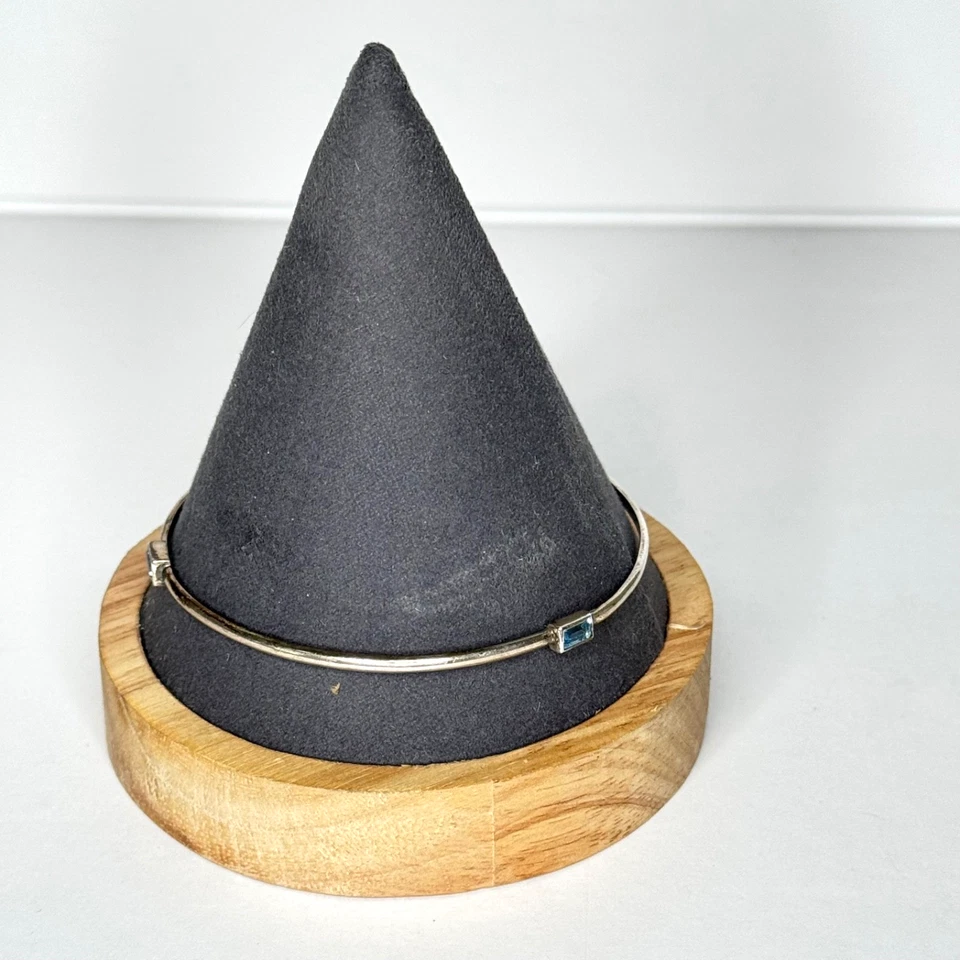 Blue Topaz Bangle Bracelet 925 Sterling Silver Costa Rica - Image 3 of 4