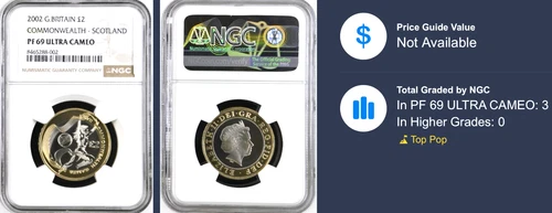 2002 £2 Two Pound Scotland Commonwealth NGC PF69 Games Proof