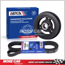 Harmonic Balancer Serpentine Belt for 87-90 Jeep Cherokee Wagoneer Comanche 4.0L