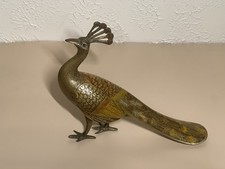 Vintage MCM Brass Peacock Figurine
