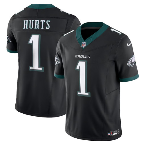 Men's Philadelphia Eagles Jalen Hurts Stitched Black Alternate Vapor F.U.S.E NWT