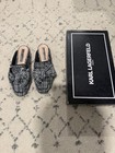 Karl Lagerfeld Paris Bouclé Bow Slip-On Slides Flats Black White US 6.5 — photo 7