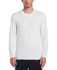 Perry Ellis Portfolio Men Deluxe Touch Knit Crew Neck Shirt Brilliant White S