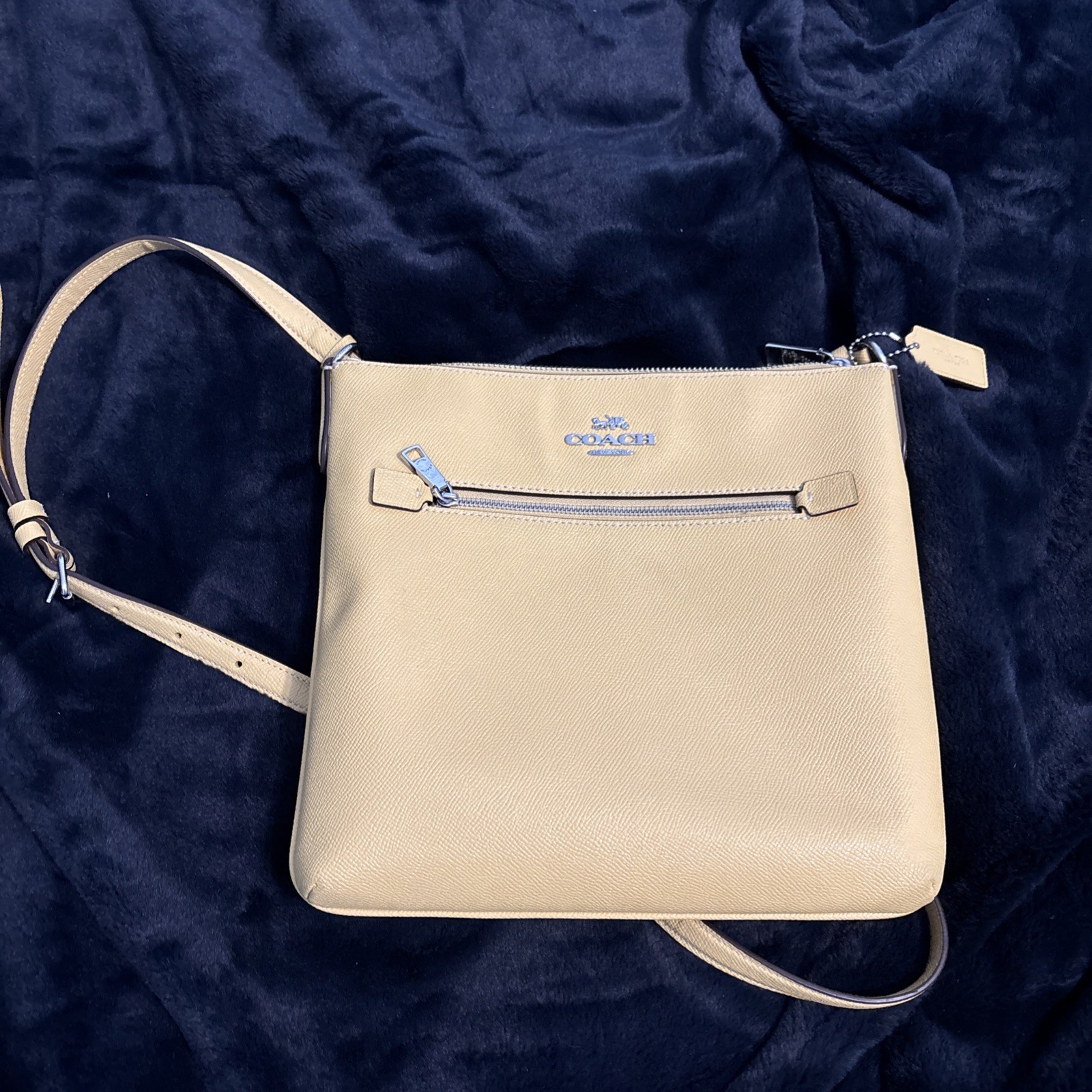 Coach CE871 Rowan Mini Honeycomb/mustard Yellow Crossgrain File Crossbody Bag