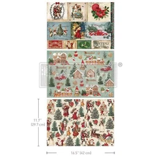 Re-Design with Prima, A3 Decoupage Fiber Pack, Christmas, Holidays, Santaland Sp