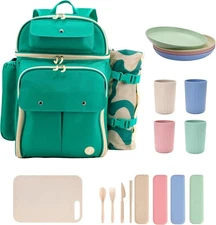 4 Person Picnic Backpack Cooler with Blanket for Beach Camping Wedding Gift