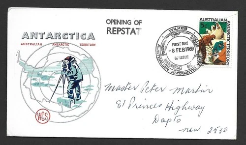 Australia Antarctic AAT 1969 5c Seal Branding on WCS Wilkes Base FDC clean addr