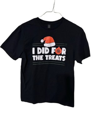 Christmas T-shirt Women s Medium Black  I did for the treats  Gildan Softstyle