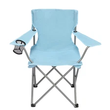 Ozark Trail Quad Folding Camp Chair with Cup Holder, Sky Blue