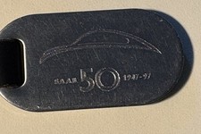 Vintage Saab 50th Anniversary 19471997 Metal Key Ring Vintage Saab 50th Anniversary 19471997 Metal Key Ring