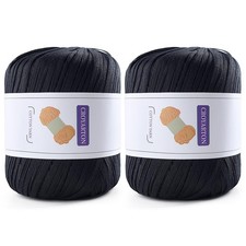 2 Pack Raffia Yarn for Crochet, Soft Cotton Yarn for Crocheting Summer Beach ...