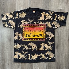 Vtg 90s Disney The Lion King All Over Print Jerry Leigh Shirt Men  s XL Black