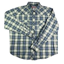 Wrangler Western Pearl Snap Shirt Men  s 2XL Long Sleeve Pointed Shoulder Yoke