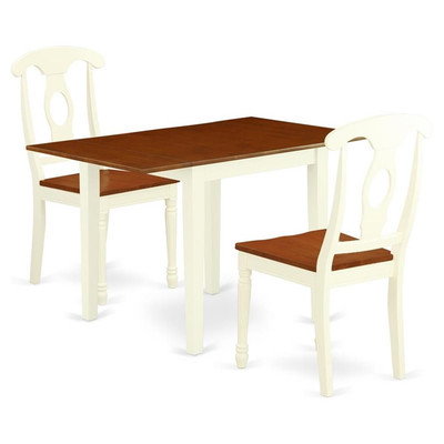 East West Furniture Norden 3-piece Dining Set with Napoleon Back in Cherry