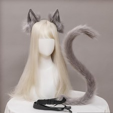 Cat Ears, Fox Ears, And Tail Set, 2-Piece Set, Fox And Wolf Cosplay Costume, Pe 