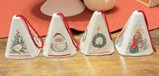 VTG Set of 4 Jasco Porcelain Festive Fragrant Potpourri Christmas Ornaments
