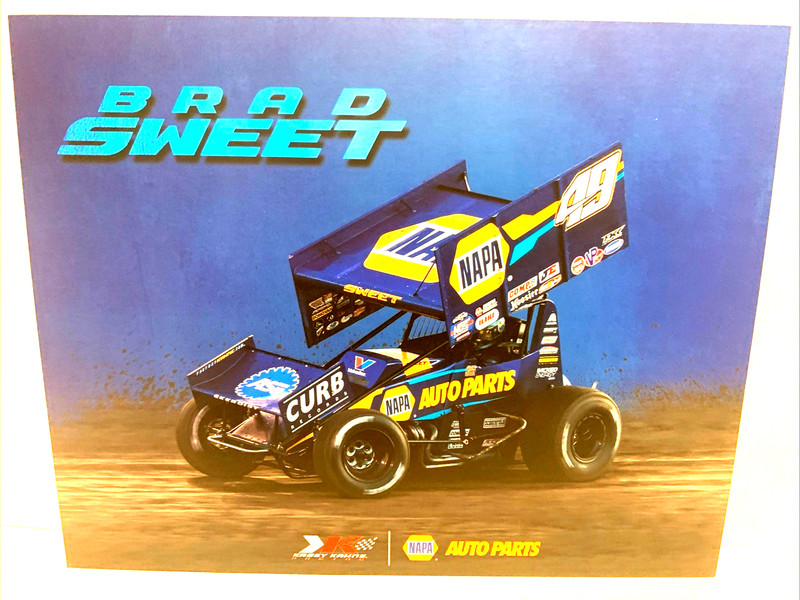 2019 BRAD SWEET KKR NAPA WORLD OF OUTLAWS 410 SPRINT CAR DIRT POSTCARD