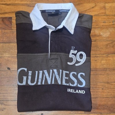 Size XL - Vintage Guinness Beer Striped Rugby Polo Official 