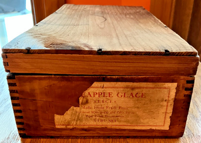 Antique Wooden Dove Tailed Pineapple Glace Box with Lid - REDUCED!!!