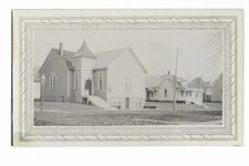 Postcard RPPC Early 20th Century Church With Arched Windows Cyko Stamp Box