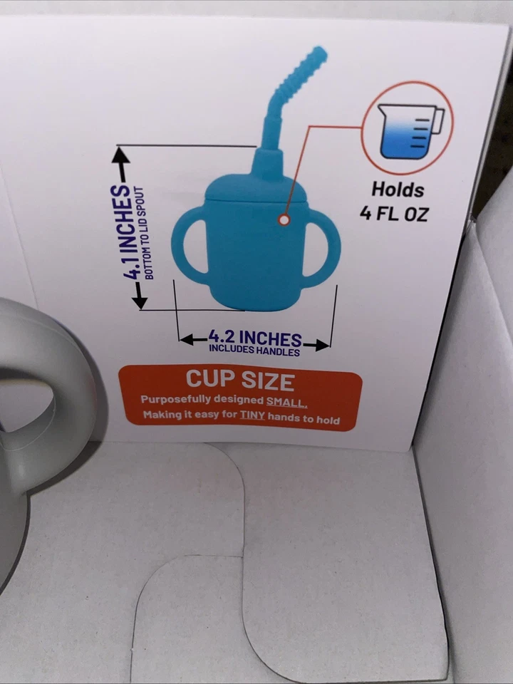 Taza de bebé de silicona con pajita para dentición y tapón de paja incorporado 2 juegos completos Foto 3 de 4