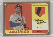 2018 Topps Heritage Clubhouse Collection Relics Gold 81/99 George Springer s3g