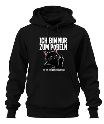 I'm Just Mobbing Here Black Cat Sarcasm Hoodie Hooded Sweatshirt