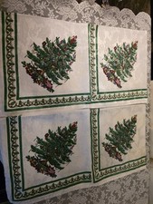 Spode Christmas Tree Fabric Napkins 18x18 Set of 4