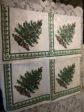 Spode Christmas Tree Fabric Napkins 18x18 Set of 4
