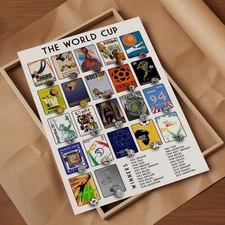 History of The Soccer World Cup Posters and Ball Poster - LIMITED EDITION Print
