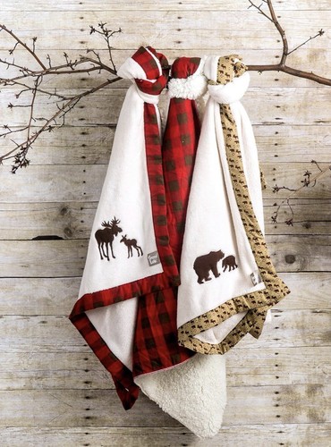 New TREND LAB Flannel Plush Baby BLANKET Red Black Buffalo Plaid Boys/Girls NWT - Picture 2 of 3