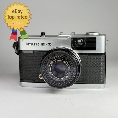 Filmkamera Olympus Trip 35 silber Vintage Kompakt Reise Entfernungsmesser 40mm F2.8