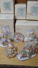 5 Set Of Cherished Teddies Priscilla Hillman Bear Resin Figurine Original Boxed