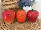 Vintage 1930s 1940s Hazel Atlas Pineapple Milk Glass Kix Cereal Promo Set Of 3