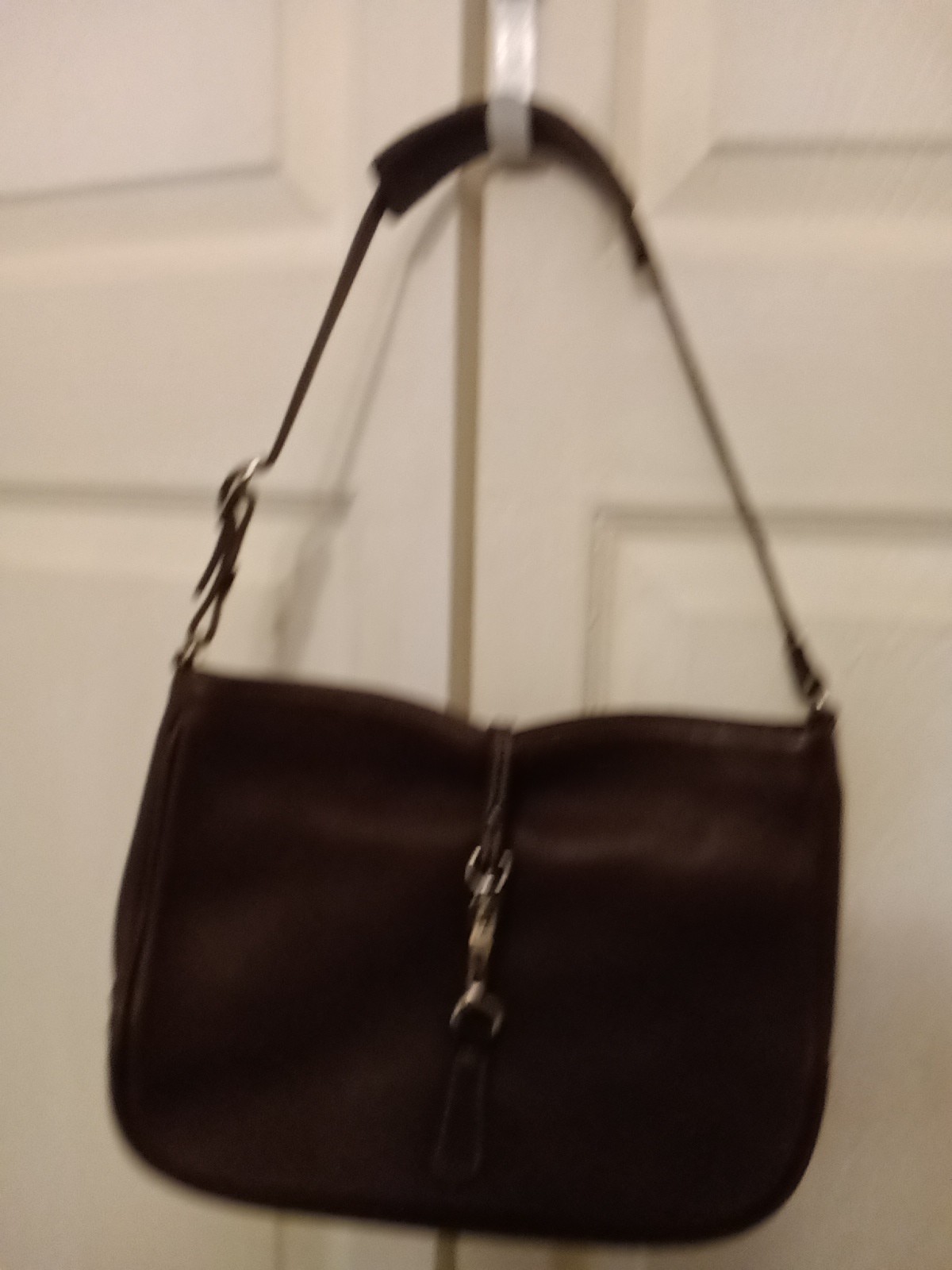 COACH 7751 Hamptons Clip Hobo Shoulder Bag Dark Brown… - Gem