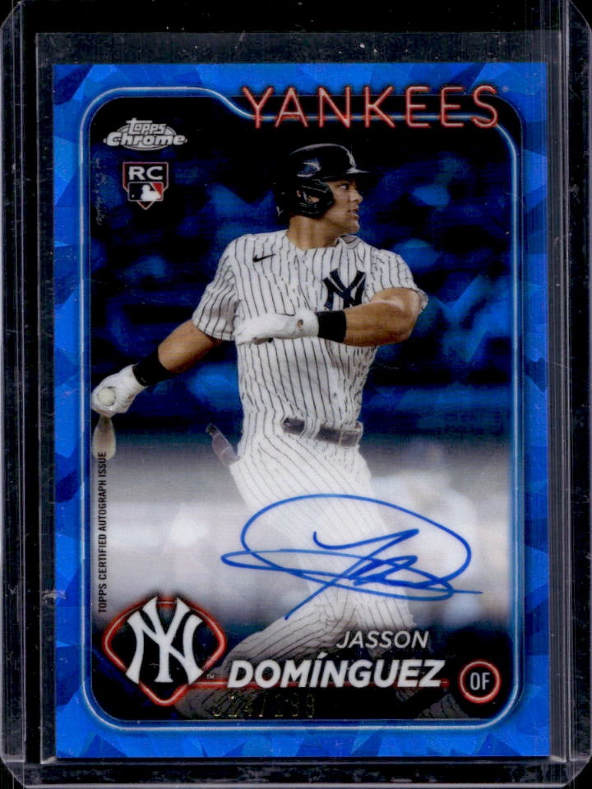 2024 Topps Chrome Update Sapphire Jasson Dominguez Auto RC Rookie #/199 Yankees