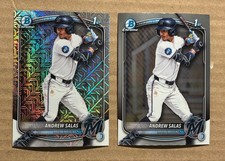 2025 Bowman Chrome Megabox Andrew Salas Mojo Refractor & Base BCP-156 Marlins