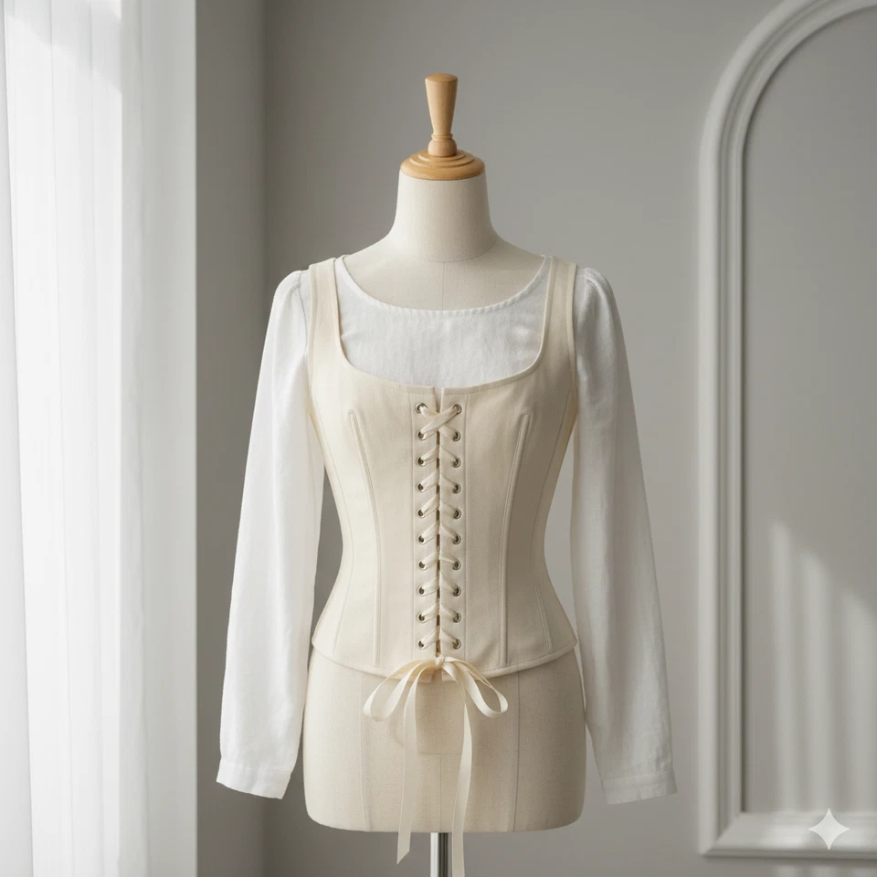 Corsé vintage hecho a mano / Bustier con cordones / Corsé Bridgerton Regency / Gótico Foto 4 de 4