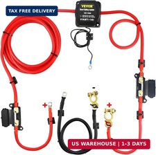 VEVOR Split Charge Relay Kit, 6mtr 12V, Automatic Dual Battery Isolator Kit with