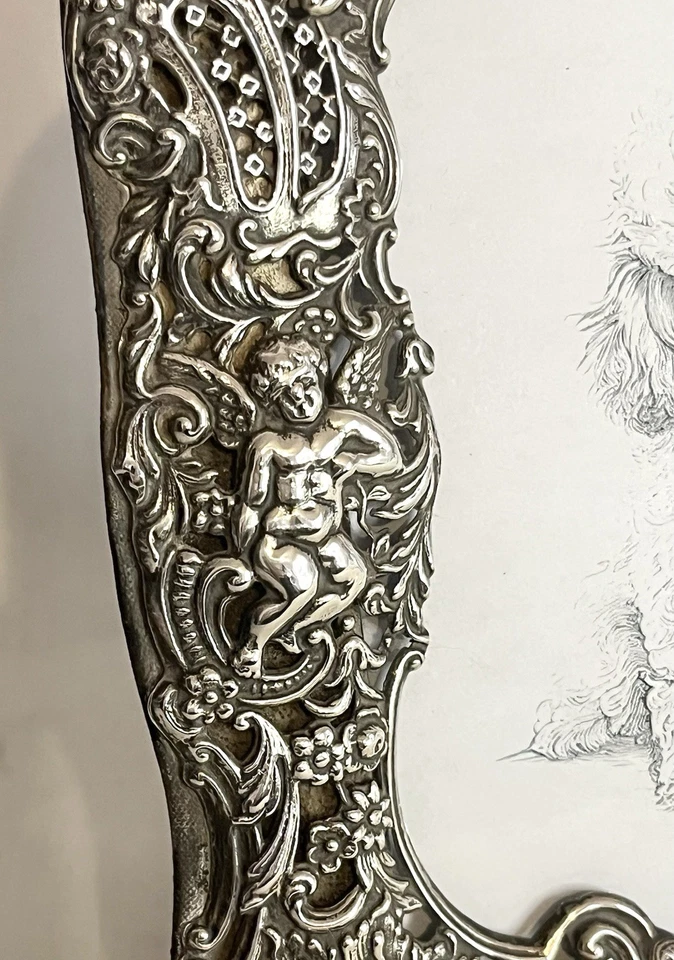 Marco de fotos de querubín victoriano ATQ Dominick & Haff NY de plata esterlina RARO Foto 4 de 4