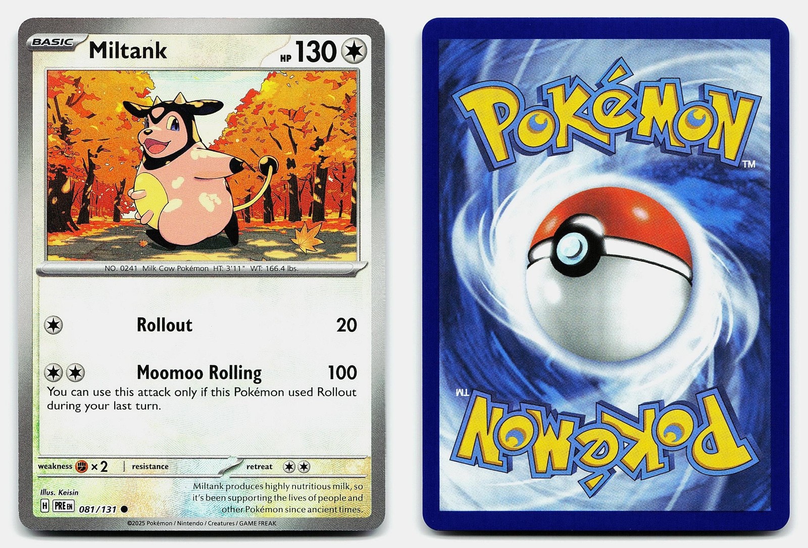 MILTANK 081/131 PRISMATIC EVOLUTIONS MASTER BALL PATTERN C POKEMON NM
