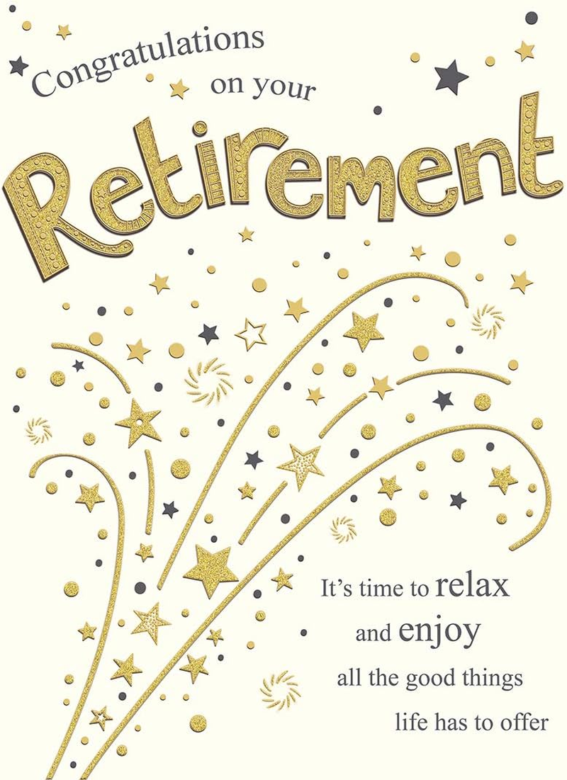 Piccadilly Greetings Large Retirement Card Traditional 12x9 Inch Greeting Card M
