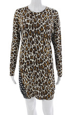 Stella McCartney Women Sweater Dress Multicolor Animal Print Mini Size 42