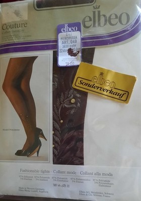 Elbeo  Strumpfhose Gr. 42 Couture Principessa mit Muster und Glizzer Vintage NEU