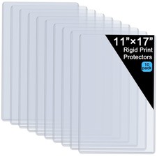 10 Pack 11x17 Hard Plastic Sheet Protectors Menu Rigid Print Clear Sleeve