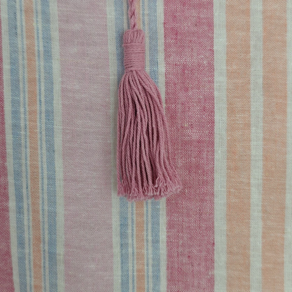 Tommy Bahama Rayas Baja Sudadera con Capucha Top Talla Pequeña Rosa Lino Algodón Playa Verano Foto 3 de 4