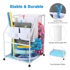 Yescom Poolside PVC Towel Rack Holder Heavy Duty 7 Bar Floats Storage Blue Net — photo 5