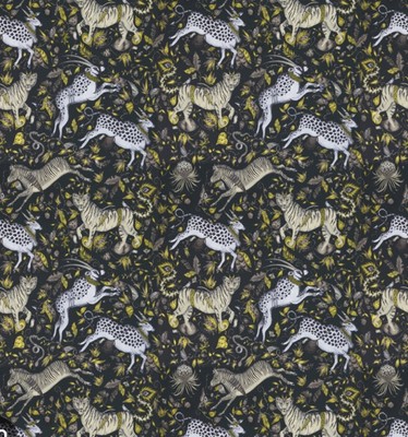 CLARKE & CLARKE / EMMA SHIPLEY STOFF ''PROTEA VELVET - ANTHRAZIT'' 3,5 METER
