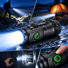 1200000LM USB Rechargeable LED Flashlight Super Bright Torch Tactical Lamp