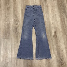 RARE Vtg 70s High Waisted Bell Bottom Jeans Flare Denim Union Made Sz 24x30.5